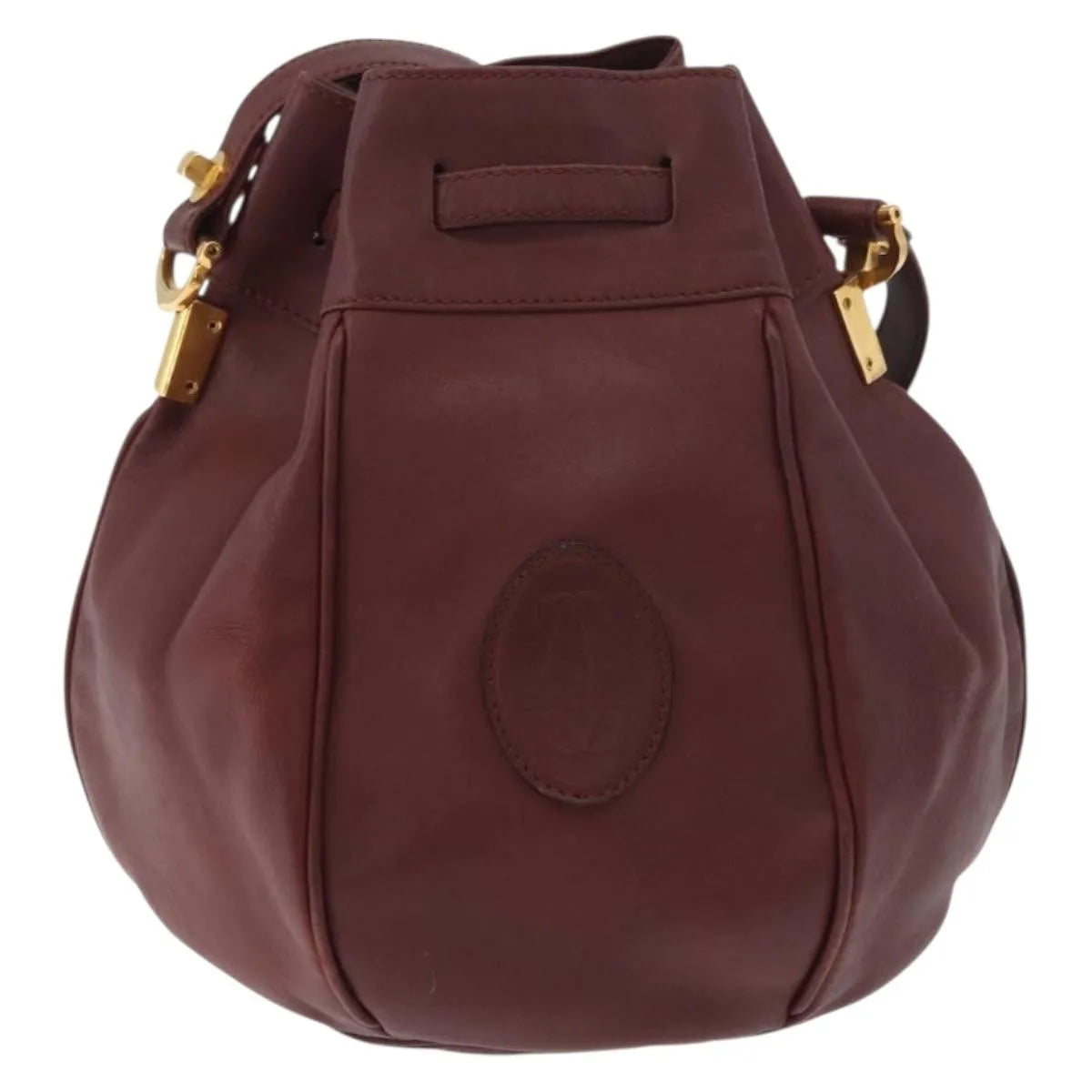 Cartier Must De Cartier Leather Burgundy Leather Shoulder Bag Bag (Pre-Owned)