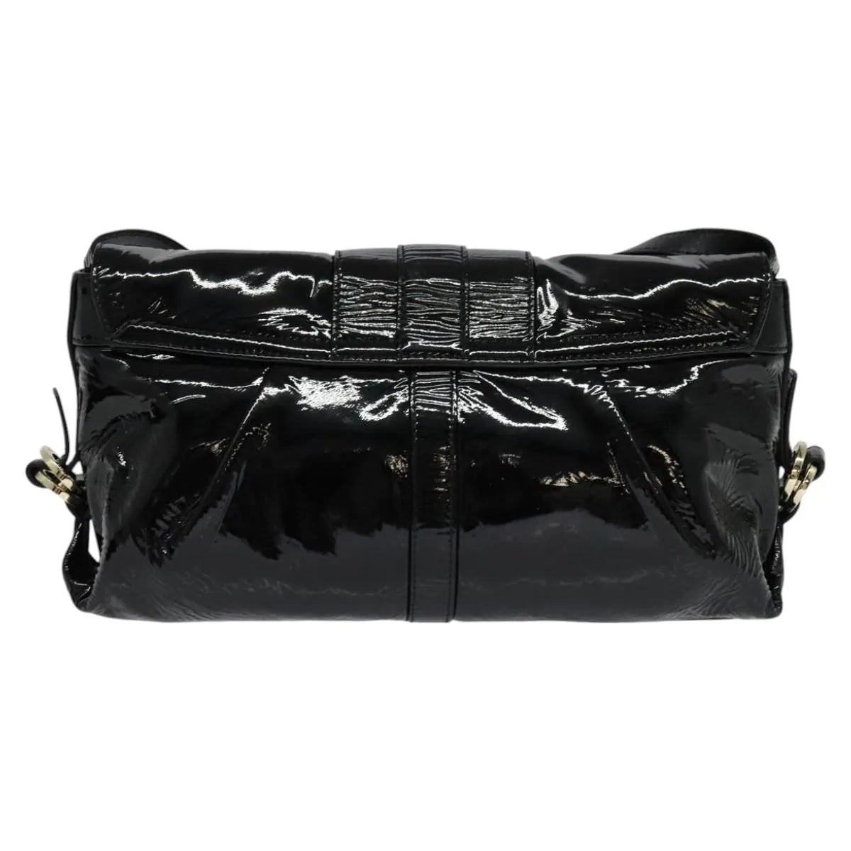 Bvlgari Chandra Flap Enamel Black Patent_Leather Shoulder Bag Bag (Pre-Owned)