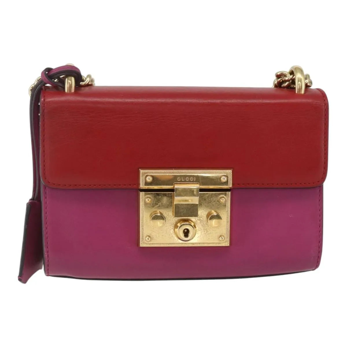 Gucci Padlock Shoulder Bag Nm Gg Coated Canvas And Leather Multicolour Leather Shoulder Bag Bag (Pre-Owned)