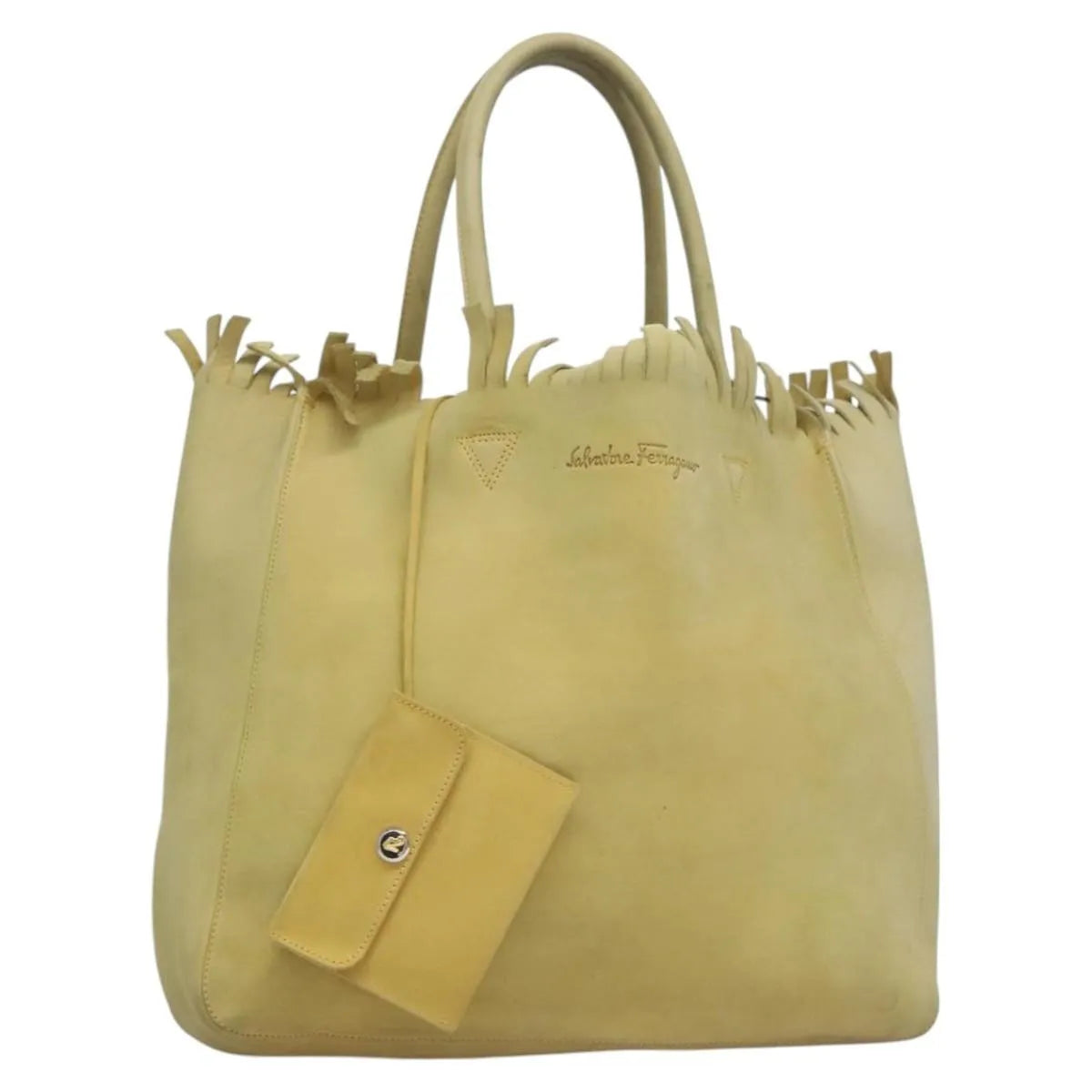 Salvatore Ferragamo Vintage Suede Yellow Suede Shoulder Bag Bag (Pre-Owned)