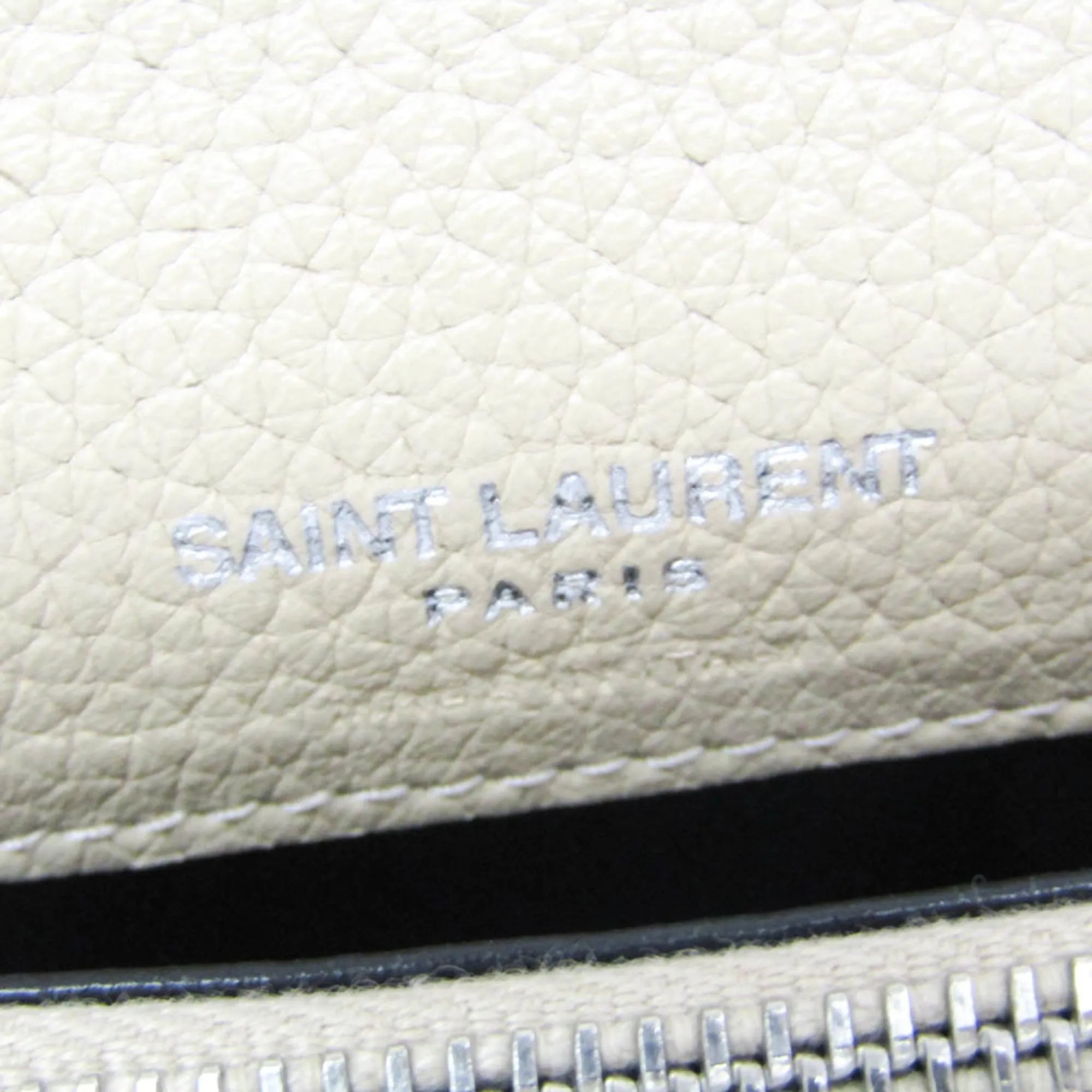 Saint Laurent Sac De Jour Souple Card Case Leather Beige Leather Wallets Accessory (Pre-Owned)