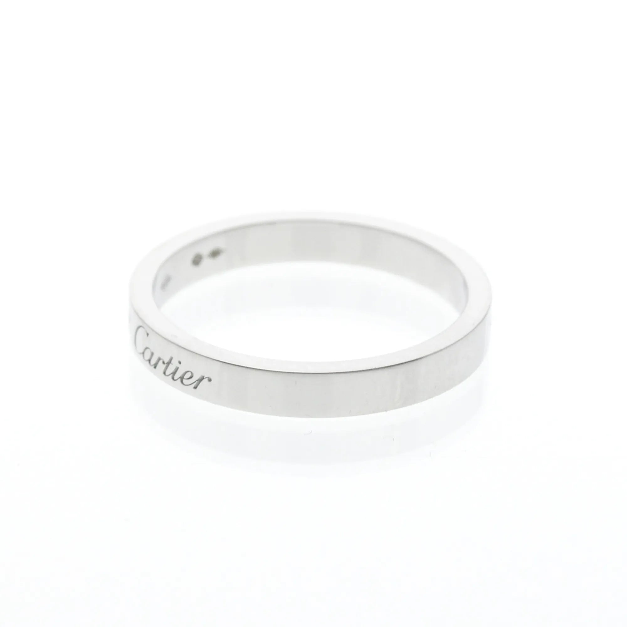 Cartier C De Cartier Wedding Band Platinum With Diamond Silver Platinum Ring Jewelry (Pre-Owned)