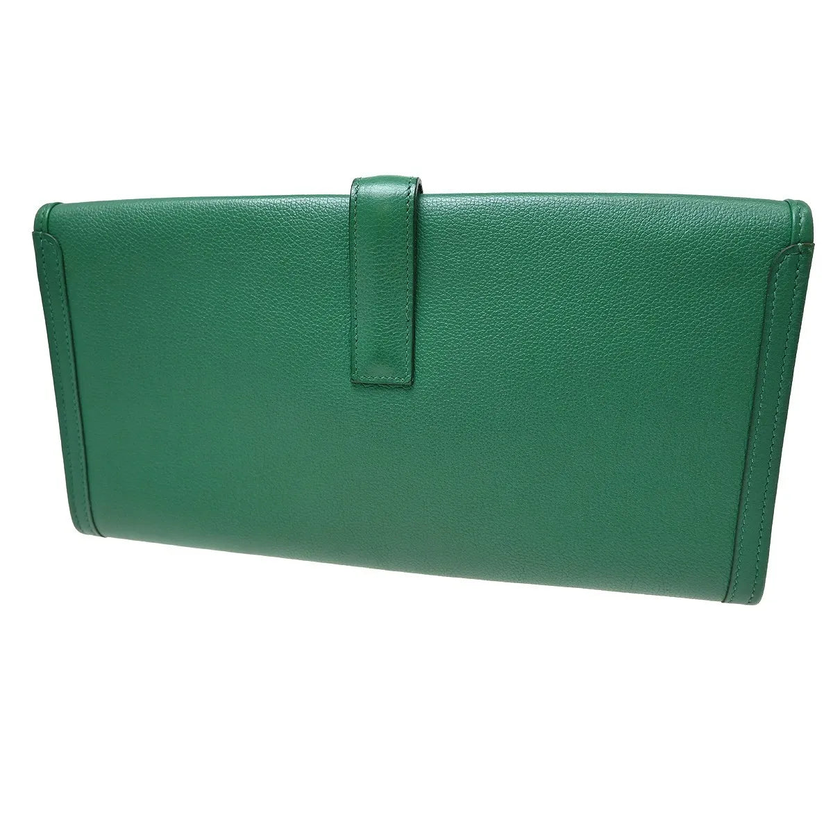 Hermes Jige Elan Clutch Epsom Green Leather Clutche & Pouche Bag (Pre-Owned)