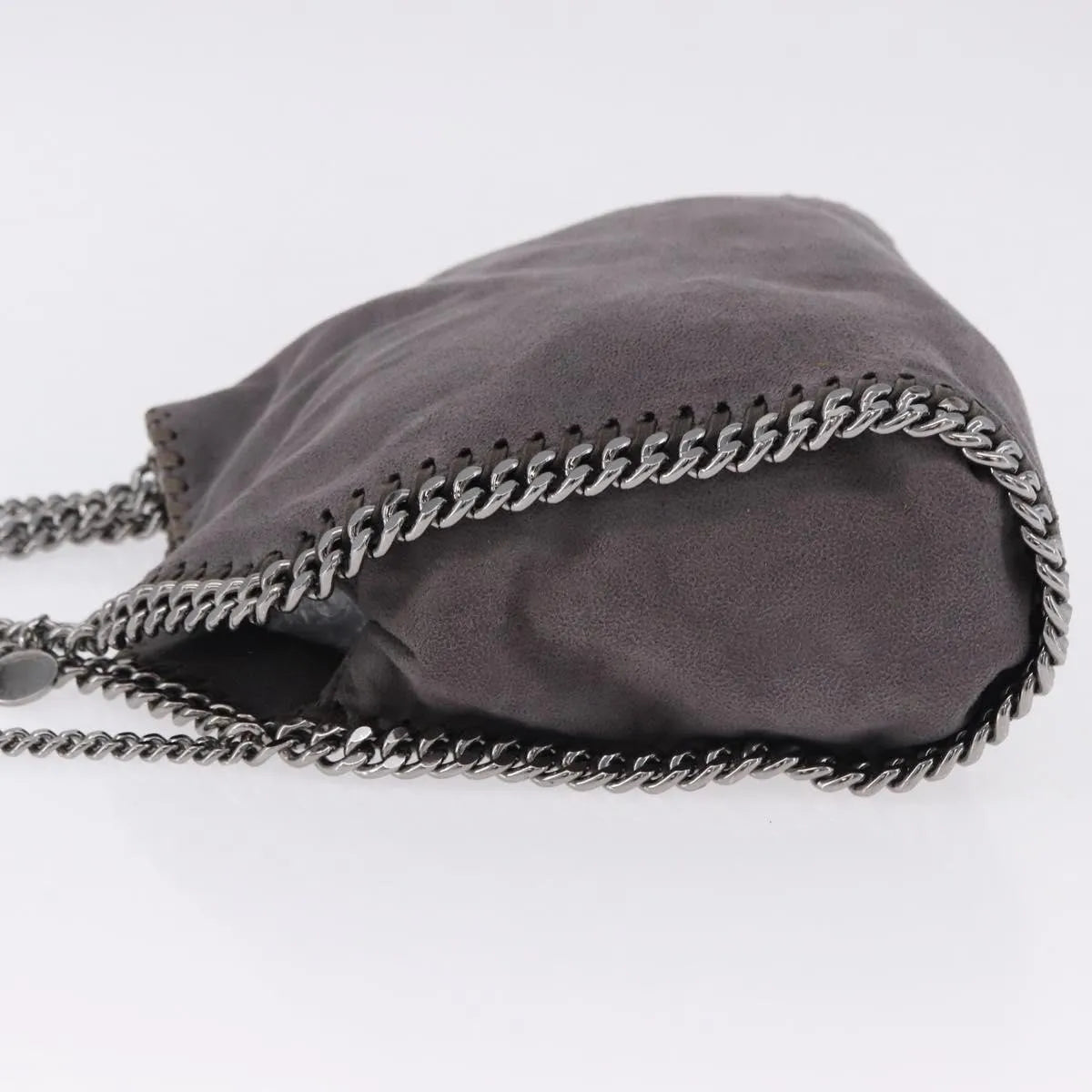 Stella Mccartney Falabella Fold Over Faux Leather Gray Polyester Shoulder Bag Bag (Pre-Owned)