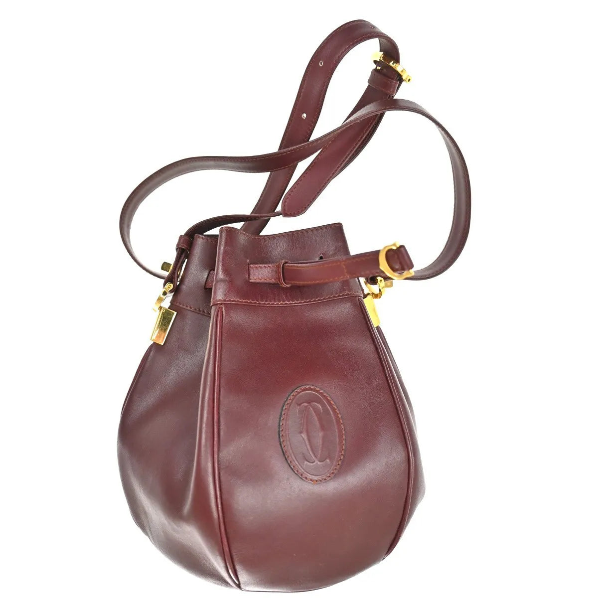 Cartier Must De Cartier Leather Red Leather Shoulder Bag Bag (Pre-Owned)