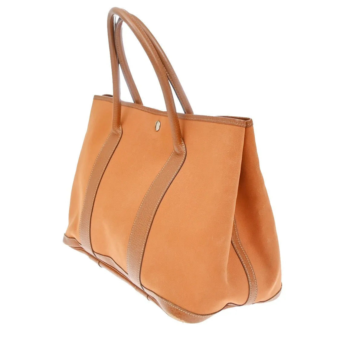 Hermes Garden Party Toile And Leather Orange Canvas Handbag (Pre-Owned)
