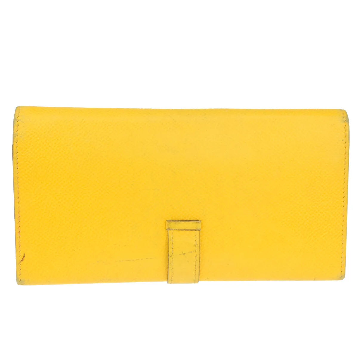 Hermes Bearn Trifold Epsom Yellow Leather Wallets Accessory (Pre-Owned)