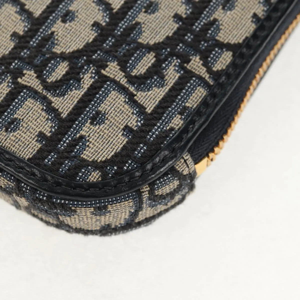 Christian Dior 30 Montaigne Phone Holder On Chain Oblique Canvas Navy Canvas Clutche & Pouche Bag (Pre-Owned)