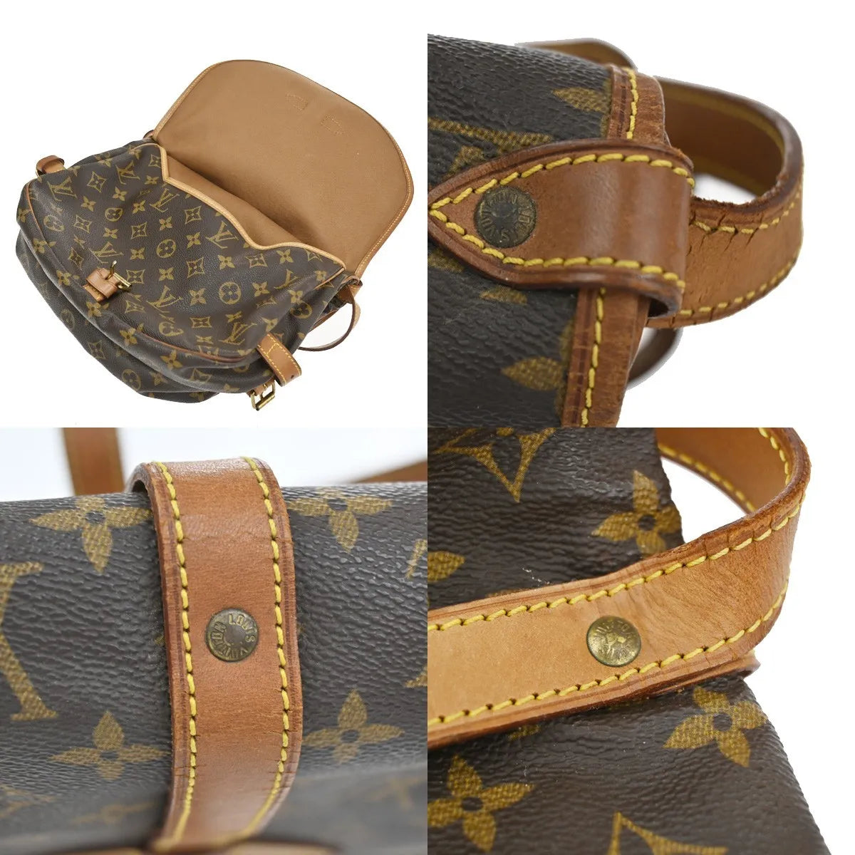 Louis Vuitton Saumur Monogram Canvas Brown Canvas Shoulder Bag Bag (Pre-Owned)