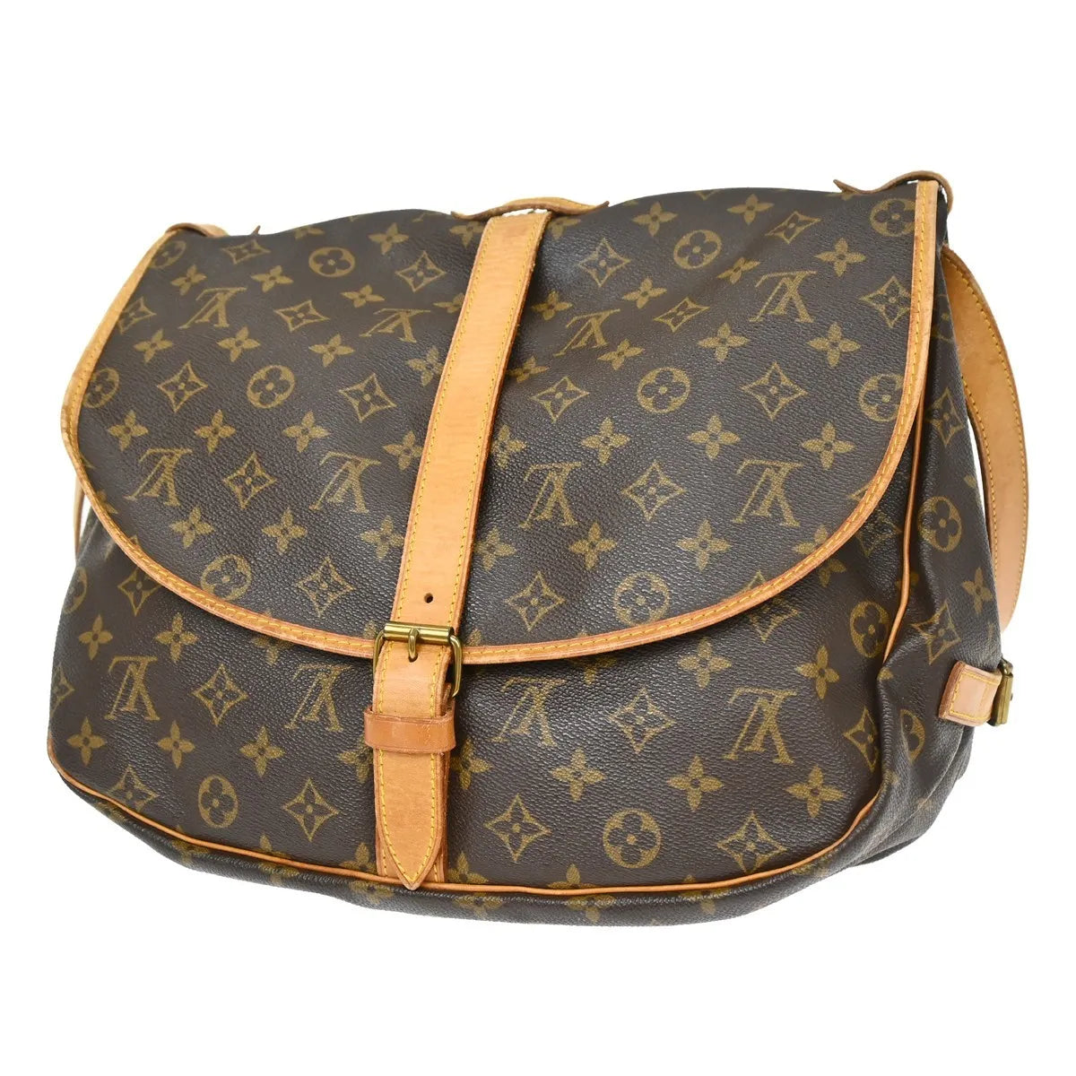 Louis Vuitton Saumur Monogram Canvas Brown Canvas Shoulder Bag Bag (Pre-Owned)