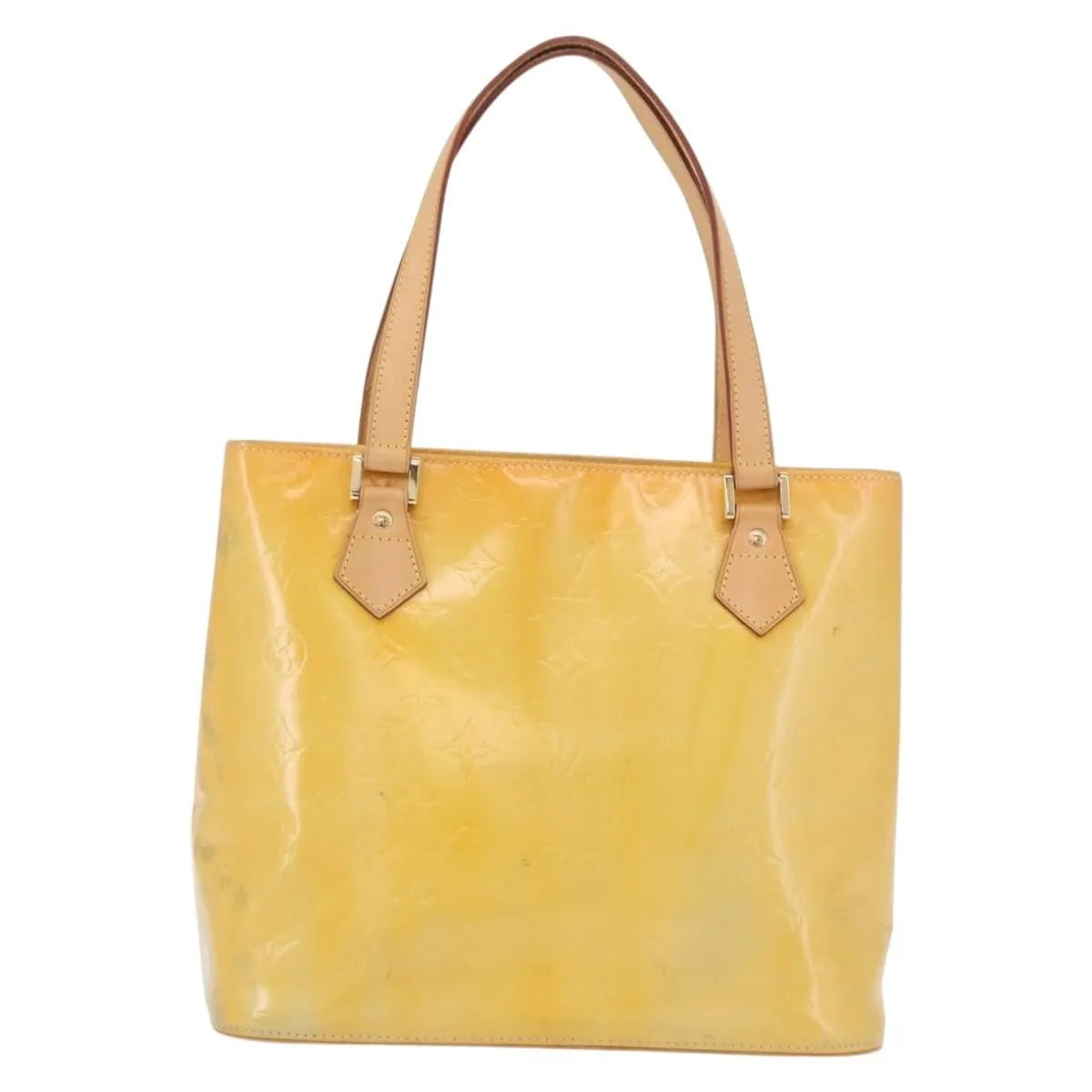 Louis Vuitton Houston Monogram Vernis Yellow Patent_Leather Handbag (Pre-Owned)