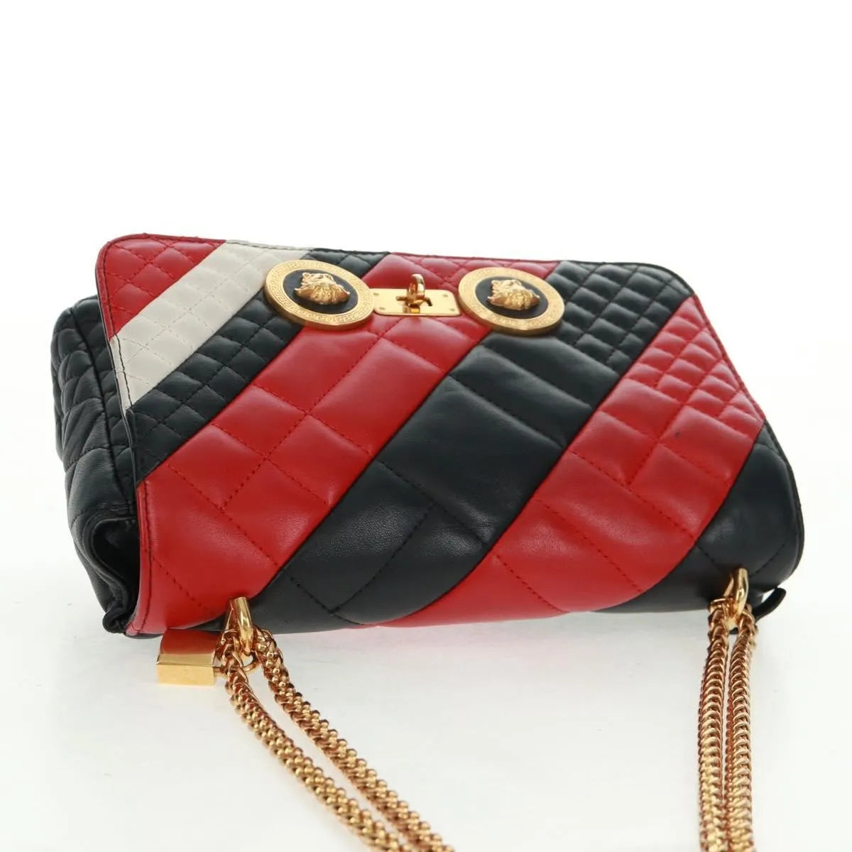 Versace Medusa Padlock Icon Top Handle Quilted Leather Black Leather Shoulder Bag Bag (Pre-Owned)