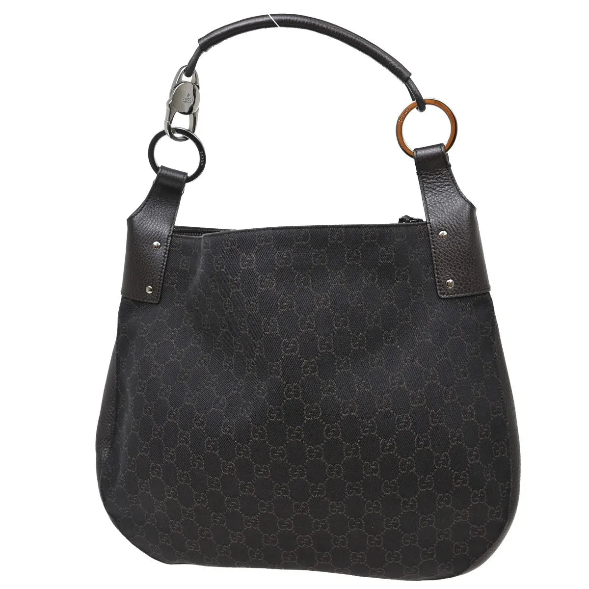 Gucci Vintage Ring Hobo Printed Velvet Brown Canvas Shoulder Bag Bag (Pre-Owned)