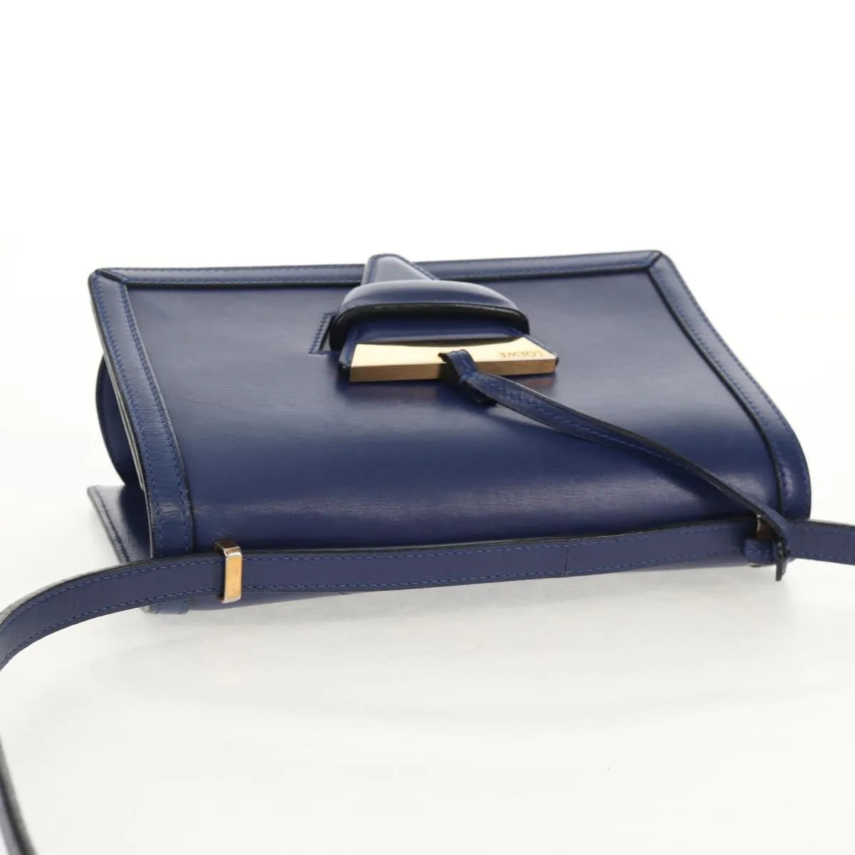 Loewe Barcelona Leather Blue Leather Shoulder Bag Bag (Pre-Owned)