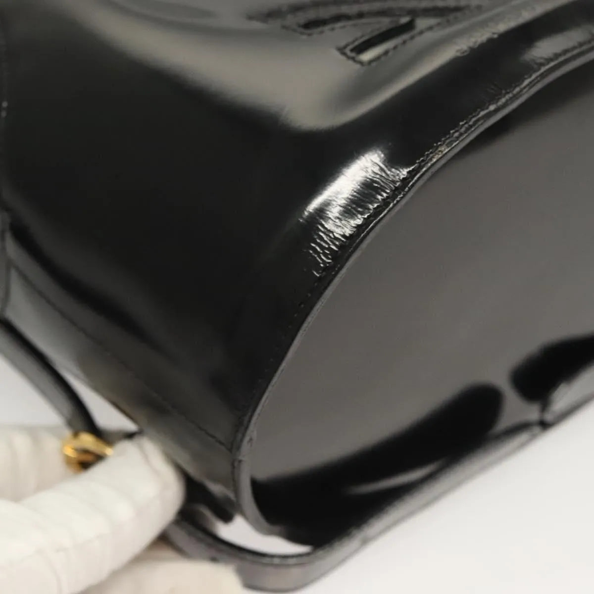 Salvatore Ferragamo Gancini Patent Leather Black Patent_Leather Backpack Bag (Pre-Owned)