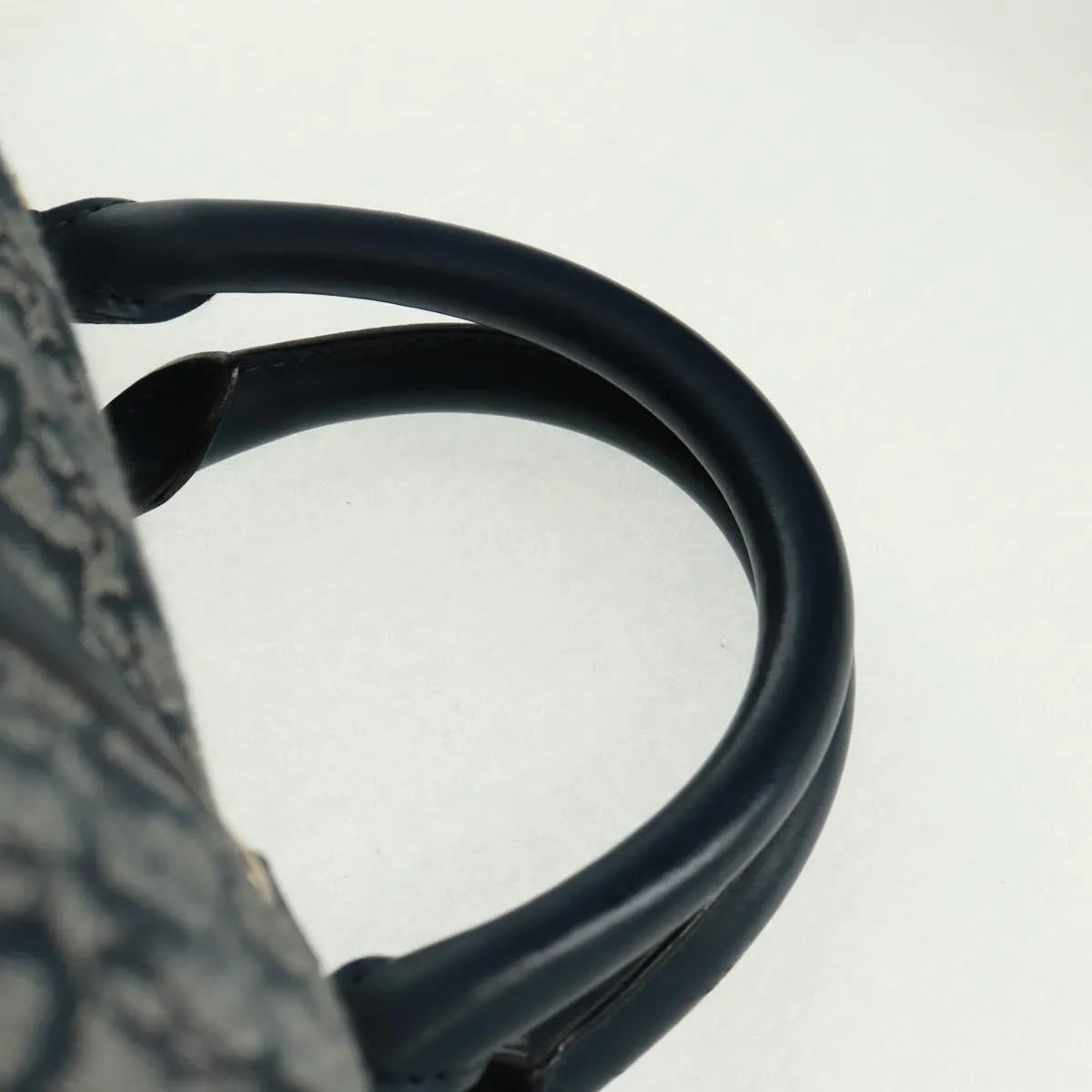 Christian Dior Vintage Trotter Boston Diorissimo Canvas Navy Canvas Handbag (Pre-Owned)