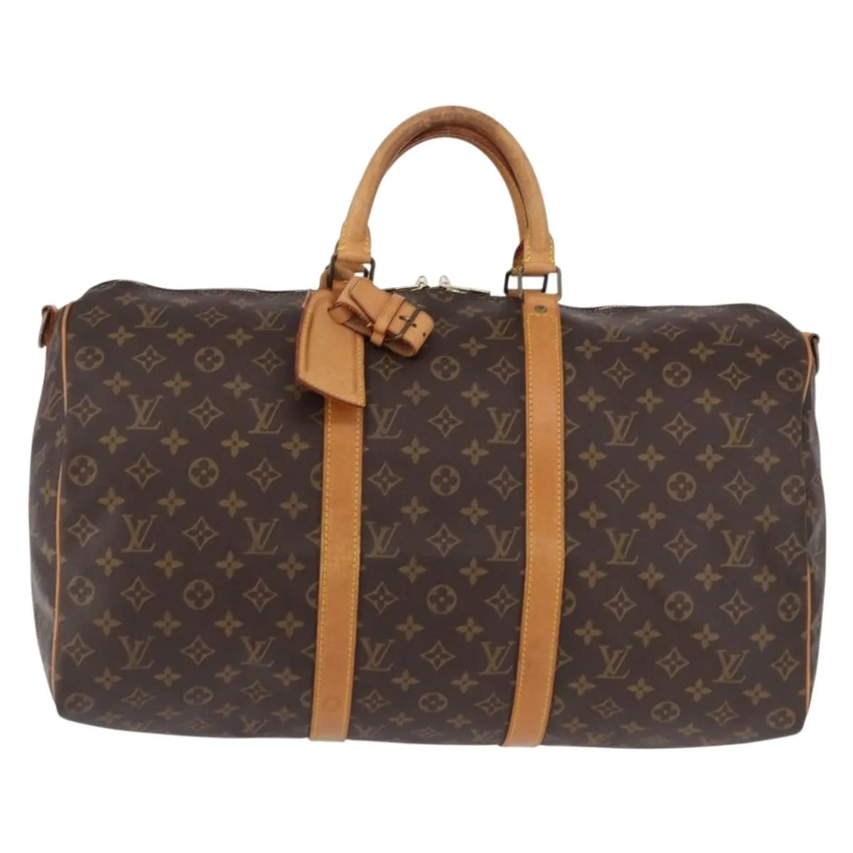 Louis Vuitton Keepall Bandoulière Monogram Brown Canvas Travel Bag Bag (Pre-Owned)