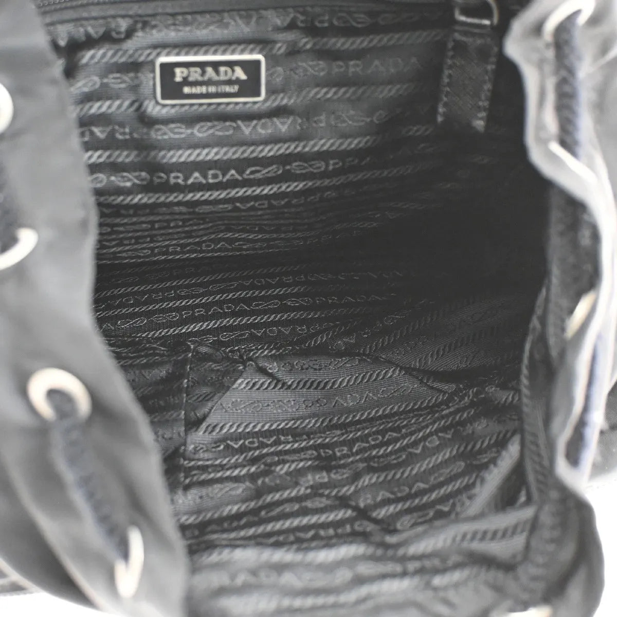 Prada Double Front Pocket Tessuto Black Nylon Backpack Bag (Pre-Owned)