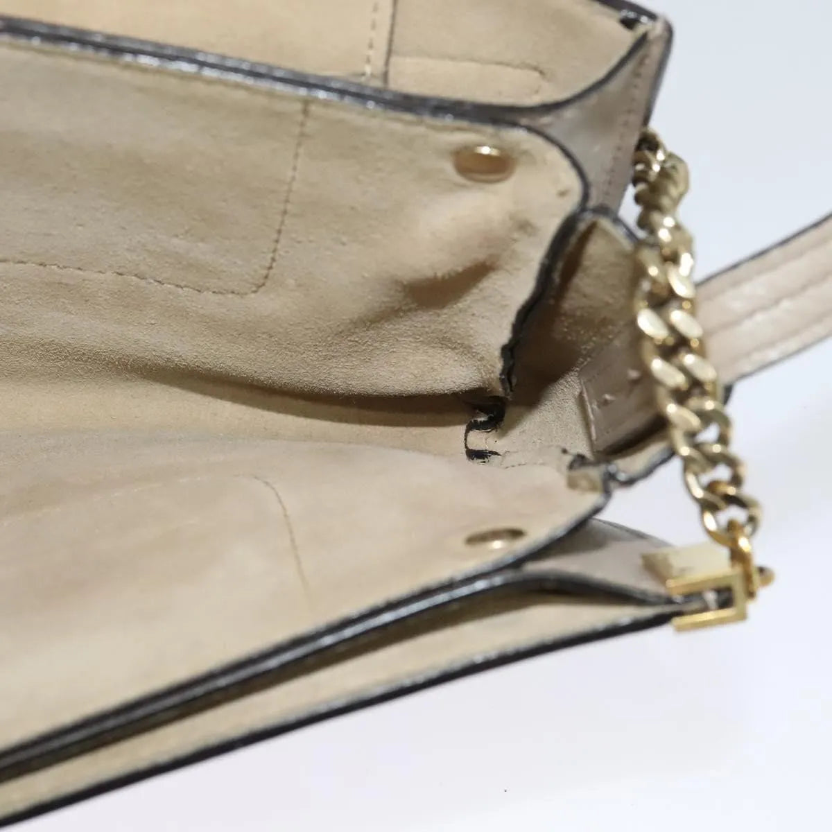 Chloe Faye Shoulder Bag Leather And Suede Gray Suede Shoulder Bag Bag (Pre-Owned)