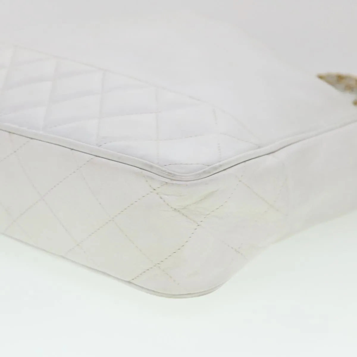 Chanel Vintage Shopping Tote Lambskin White Leather Shoulder Bag Bag (Pre-Owned)