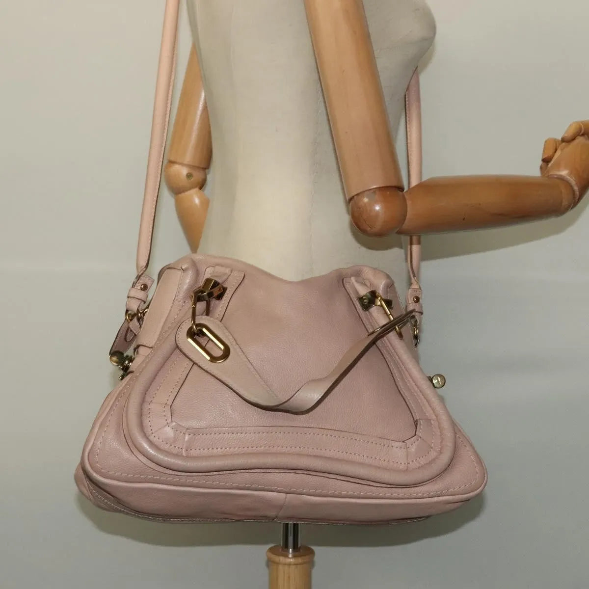 Chloe Paraty Quilted Leather Beige Leather Handbag (Pre-Owned)