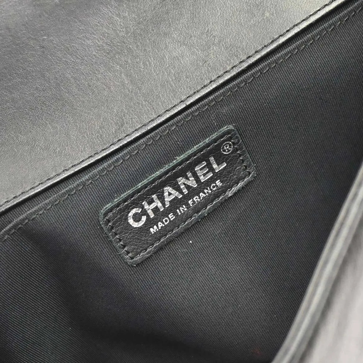 Chanel Boy Flap 3D Pleated Leather Black Leather Shoulder Bag Bag (Pre-Owned)