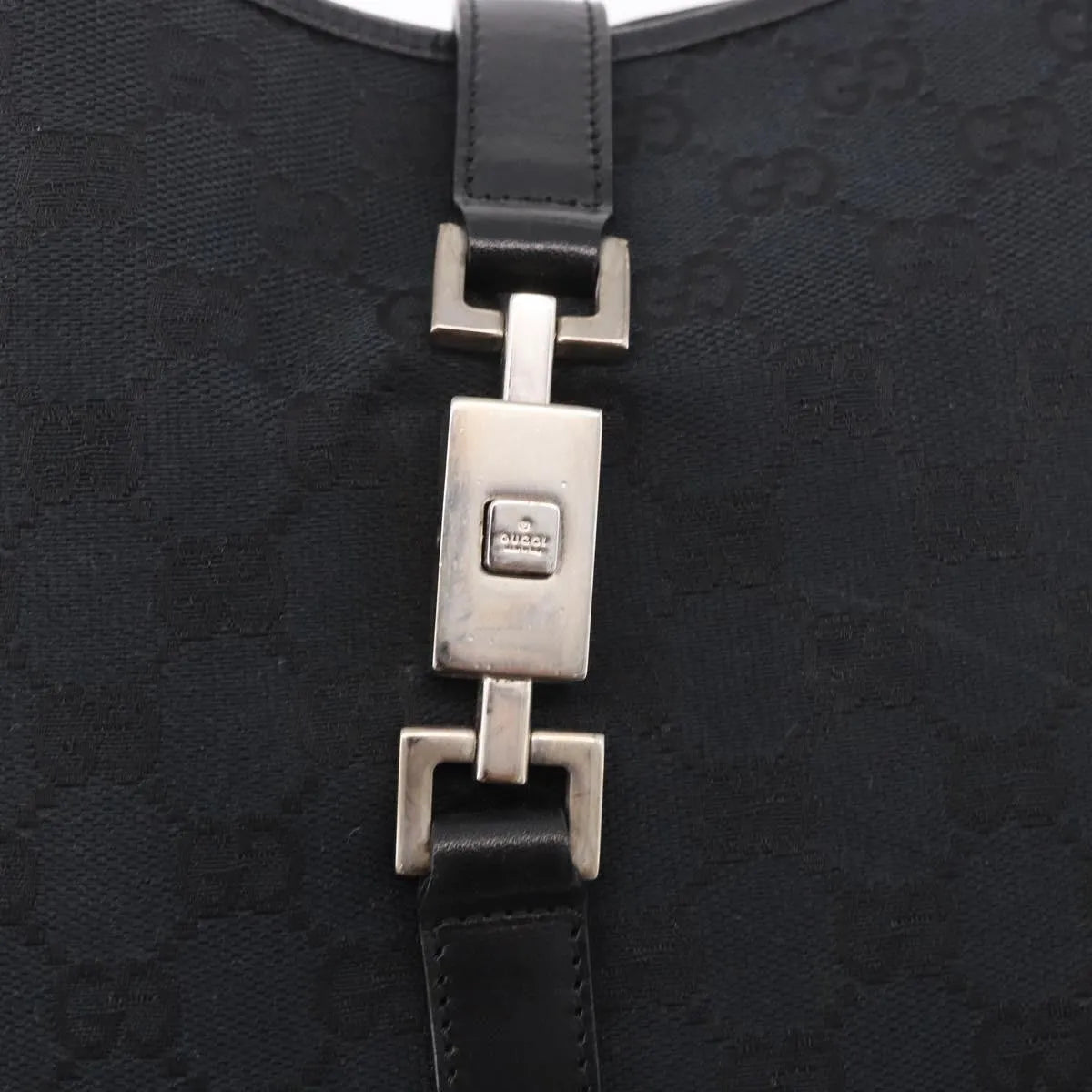 Gucci Vintage Jackie O Hobo Canvas And Leather Black Canvas Shoulder Bag Bag (Pre-Owned)
