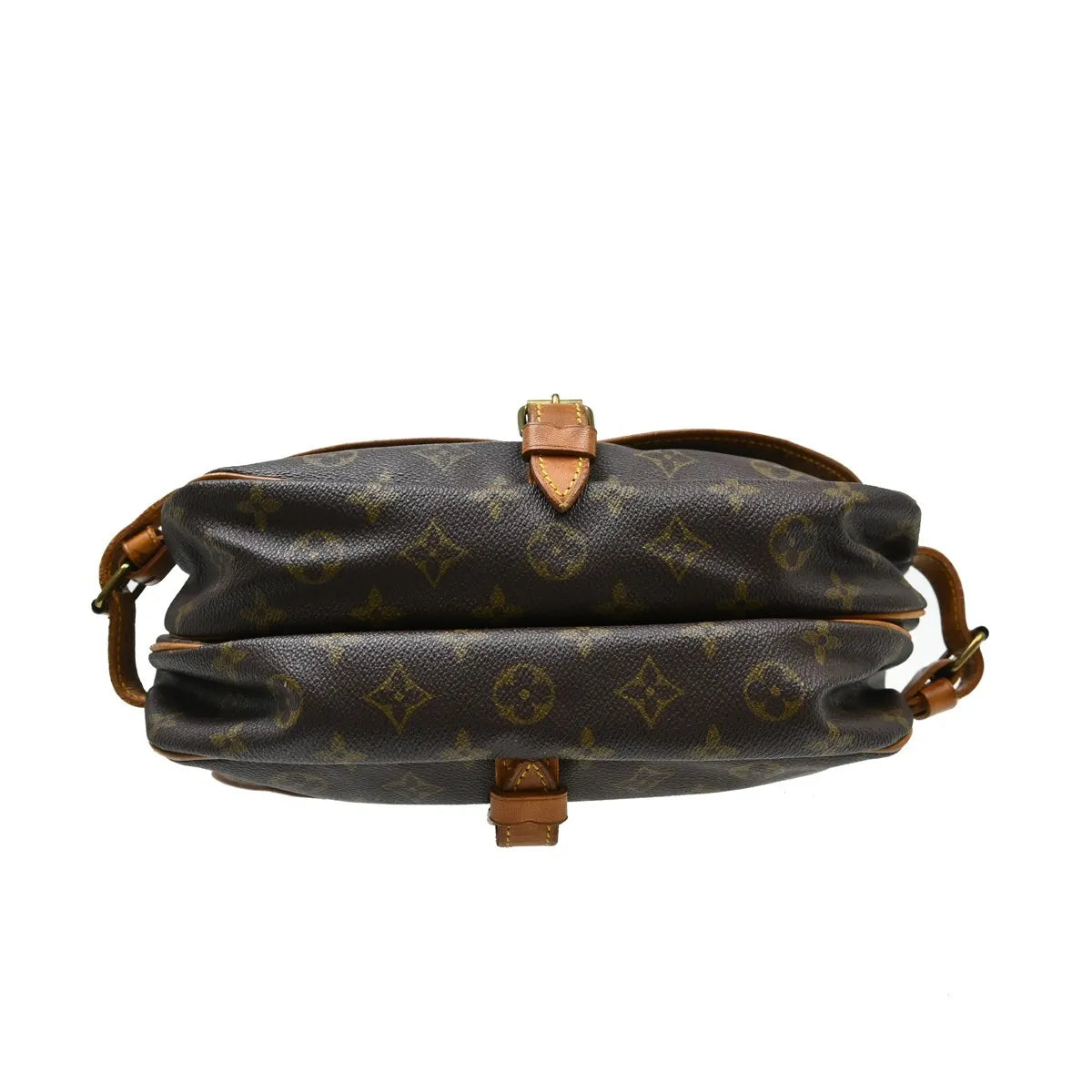Louis Vuitton Saumur Handbag Monogram Canvas Brown Canvas Shoulder Bag Bag (Pre-Owned)