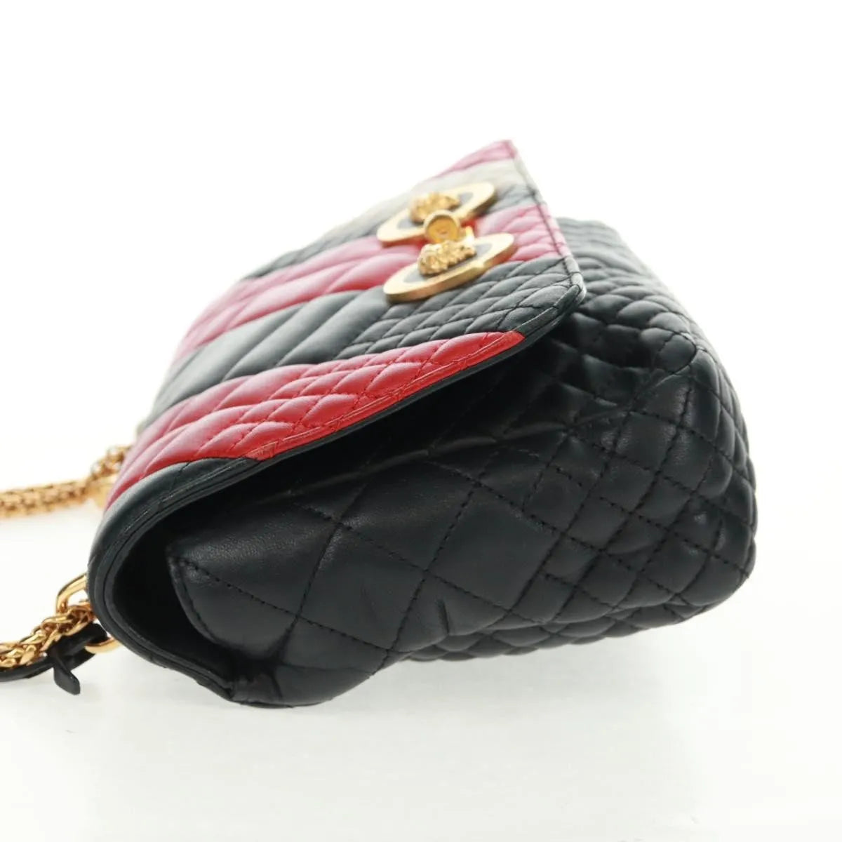Versace Medusa Padlock Icon Top Handle Quilted Leather Black Leather Shoulder Bag Bag (Pre-Owned)