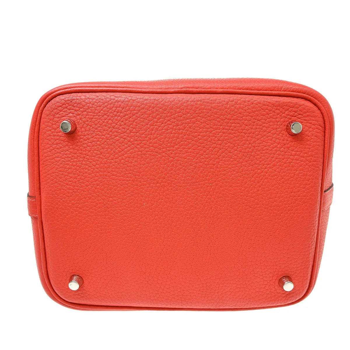 Hermes Picotin Lock Clemence Red Leather Handbag (Pre-Owned)