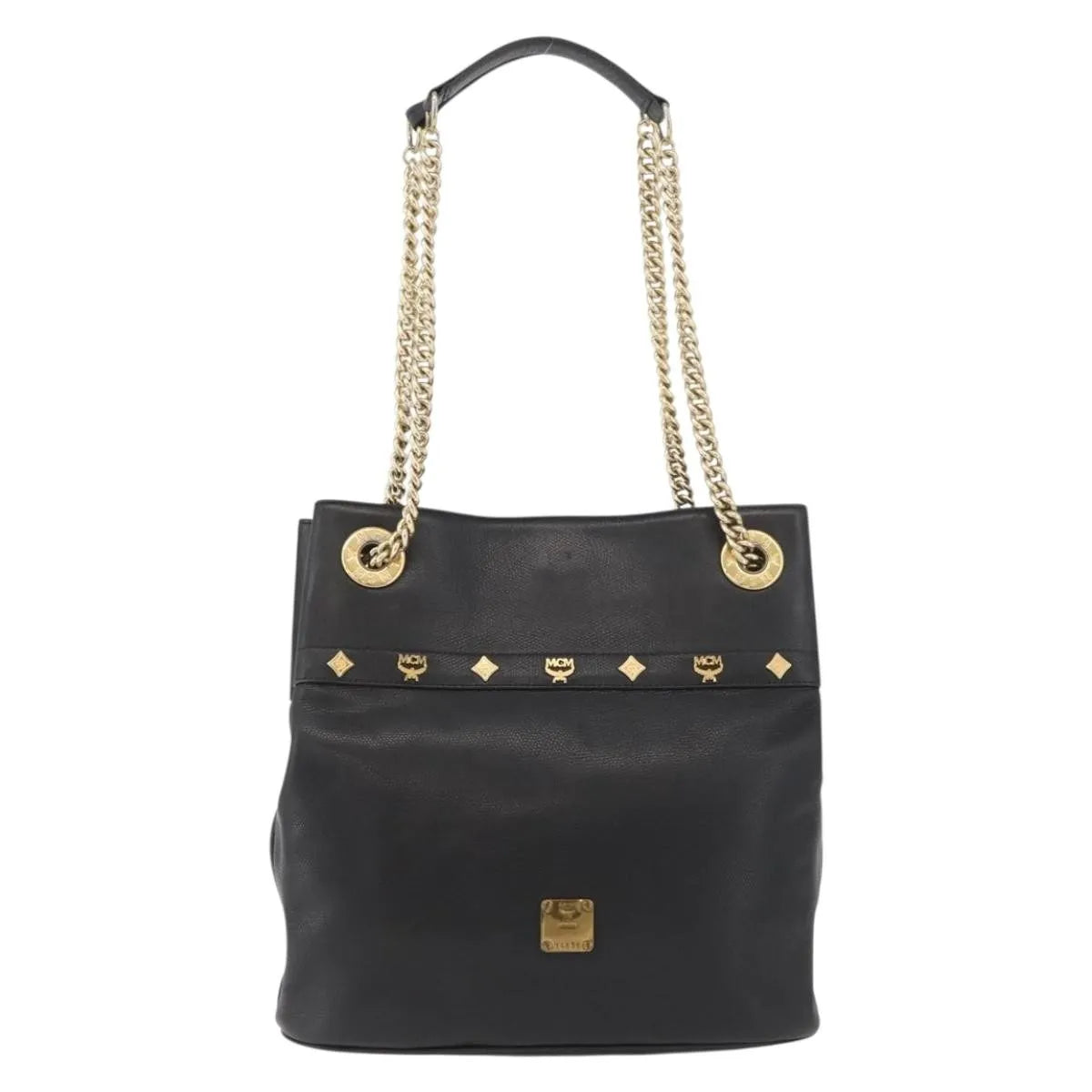 MCM Vintage Vicetos Leather Black Leather Shoulder Bag Bag (Pre-Owned)