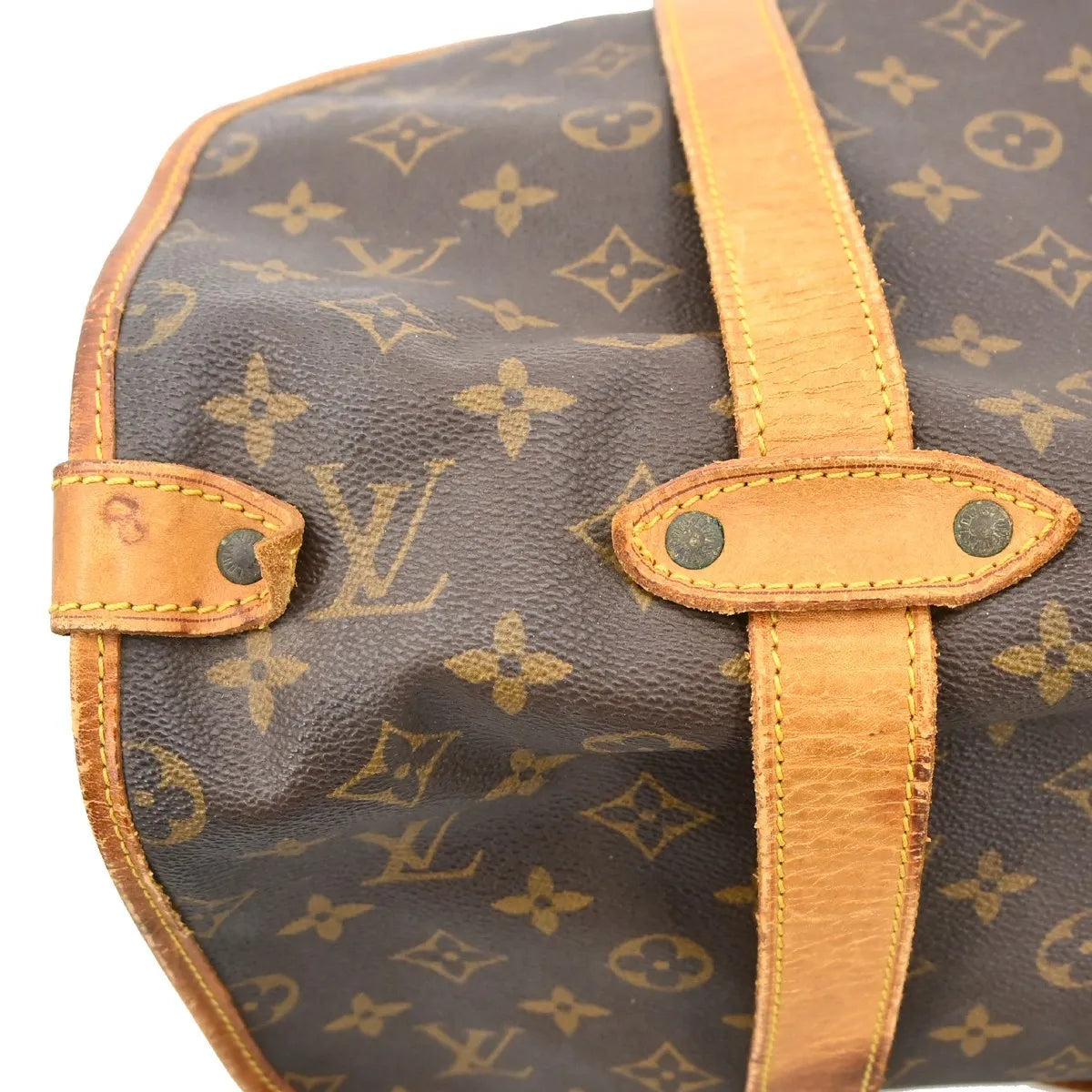 Louis Vuitton Saumur Monogram Canvas Brown Canvas Shoulder Bag Bag (Pre-Owned)