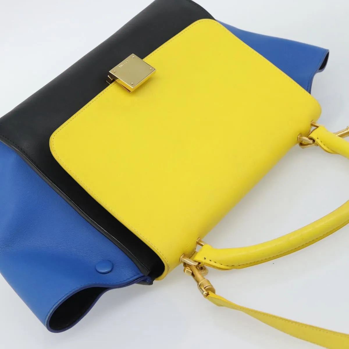 Celine Tricolor Trapeze Leather Multicolour Leather Handbag (Pre-Owned)