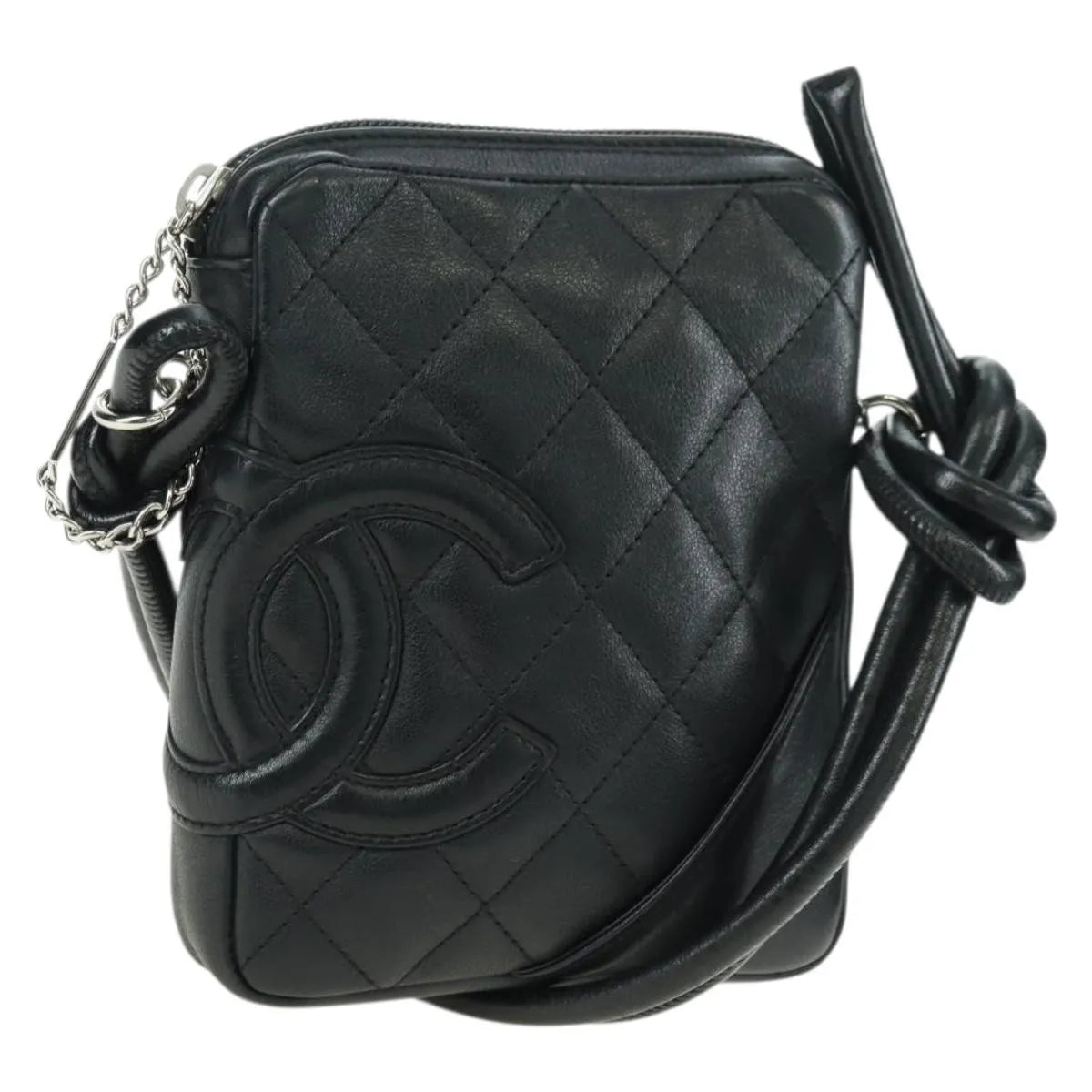 Chanel Cambon Crossbody Bag Quilted Leather Black Leather Shoulder Bag Bag (Pre-Owned)