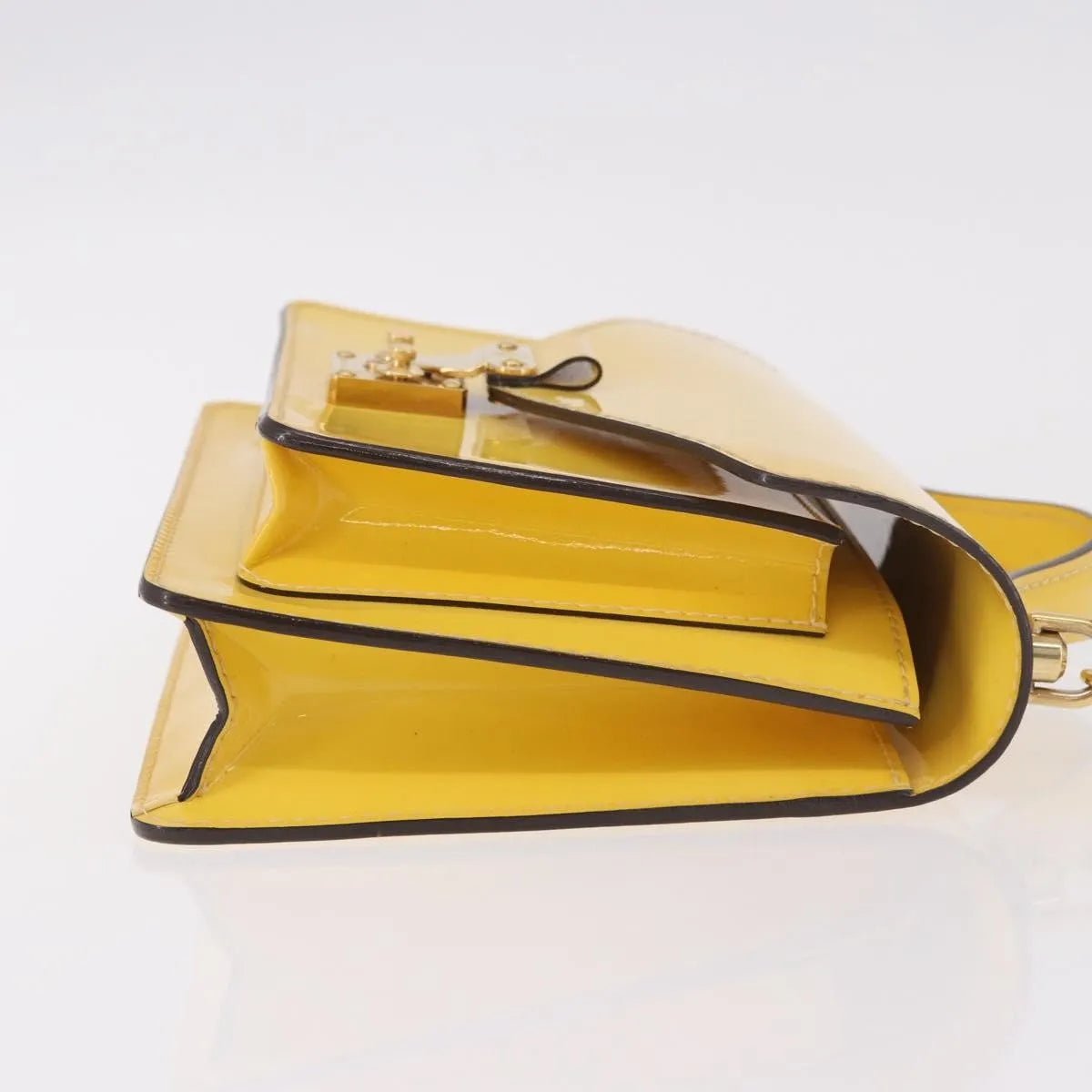 Louis Vuitton Monceau Vernis Yellow Patent_Leather Handbag (Pre-Owned)