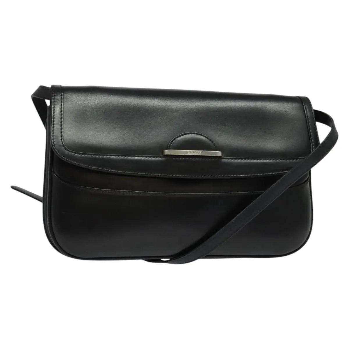 Bally Vintage Shoulder Bag Leather Black Leather Shoulder Bag Bag (Pre-Owned)