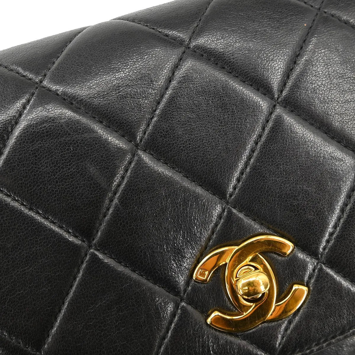 Chanel Vintage Cc Pocket Quilted Lambskin Black Leather Backpack Bag (Pre-Owned)