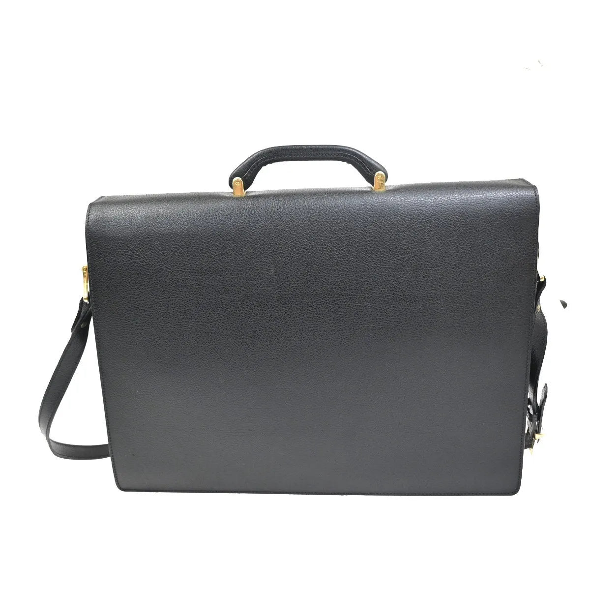 Salvatore Ferragamo Revival Leather Black Leather Briefcase Bag (Pre-Owned)