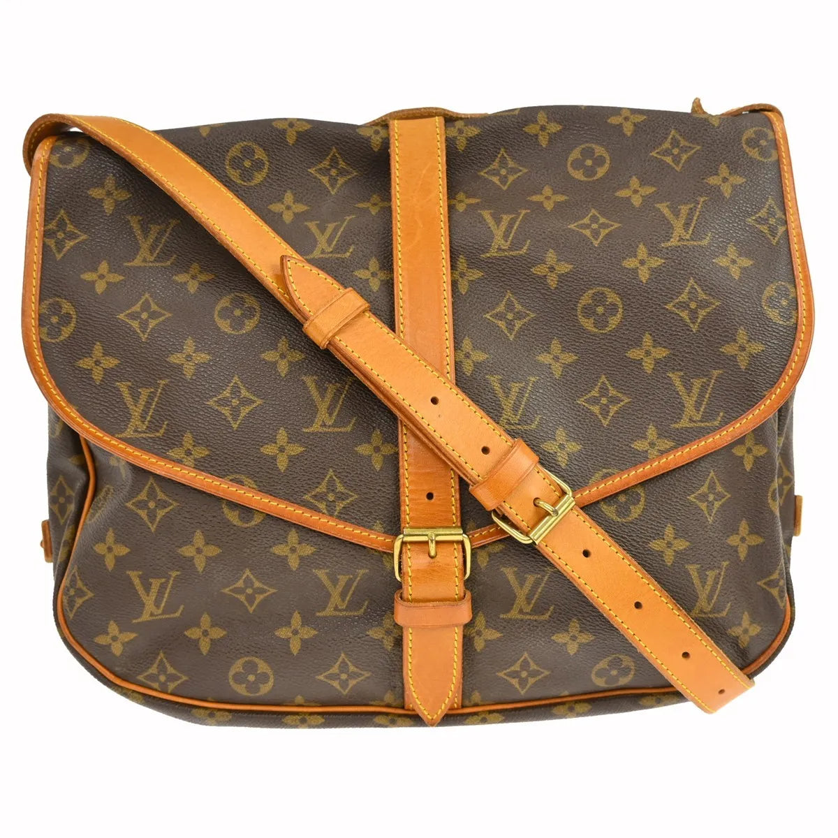Louis Vuitton Saumur Monogram Canvas Brown Canvas Shoulder Bag Bag (Pre-Owned)