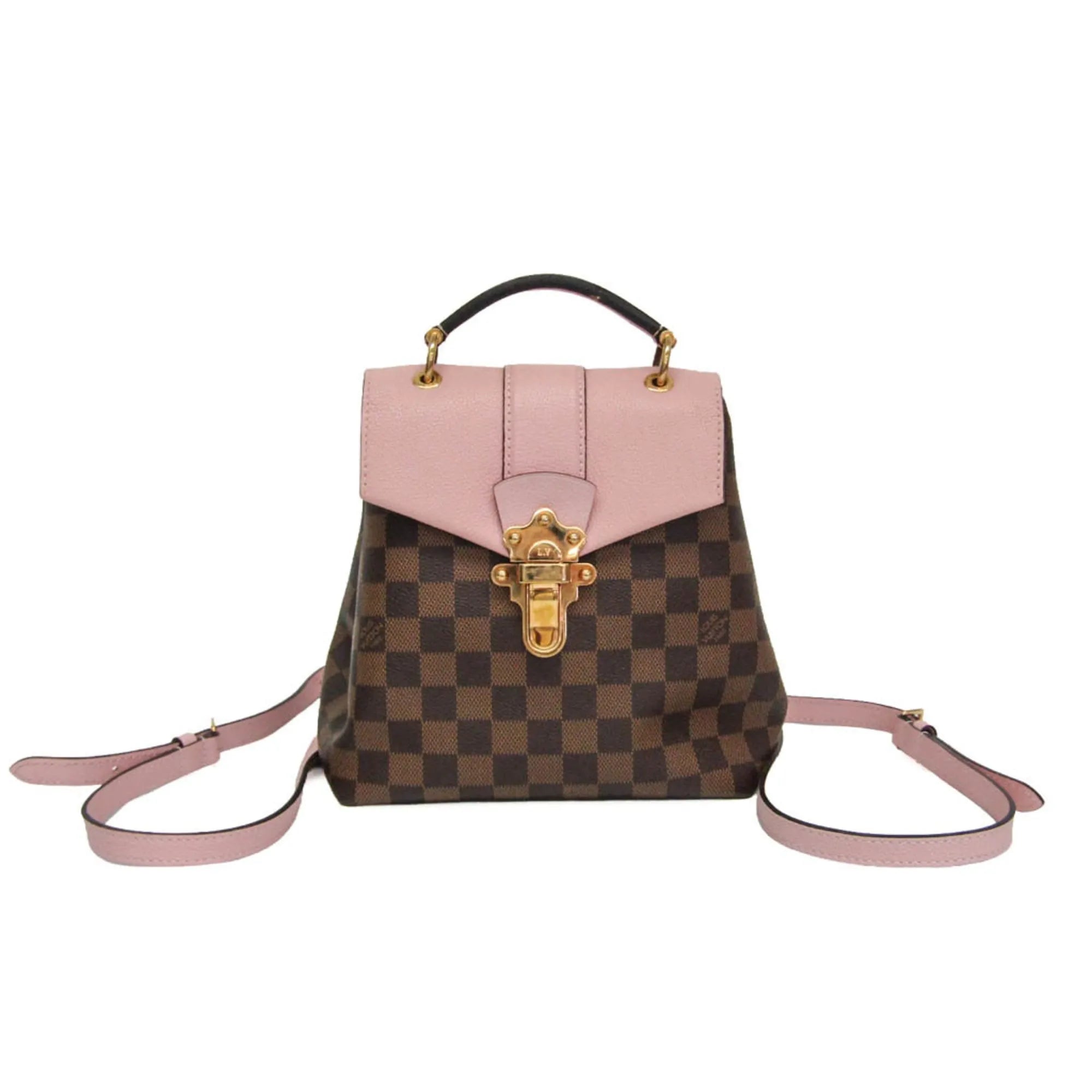 Louis Vuitton Clapton Damier And Leather Brown Canvas Backpack Bag (Pre-Owned)