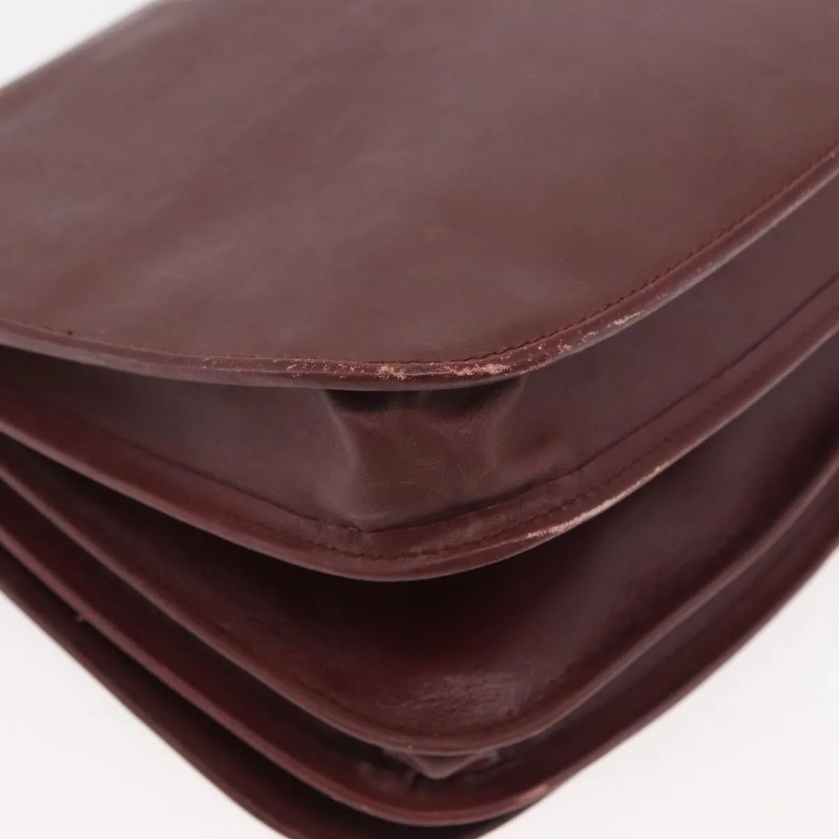 Cartier Must De Cartier Leather Burgundy Leather Shoulder Bag Bag (Pre-Owned)