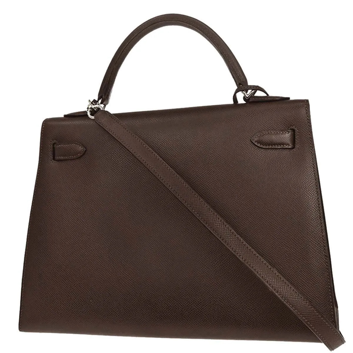 Hermes Kelly Sellier Epsom Brown Calfskin Handbag (Pre-Owned)