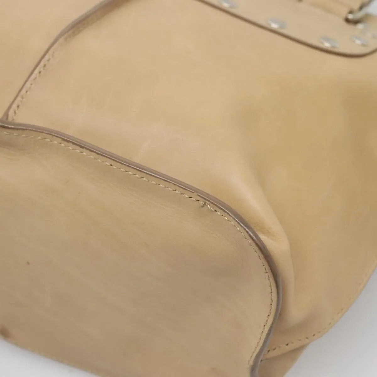 Celine Vintage Leather Beige Leather Handbag (Pre-Owned)