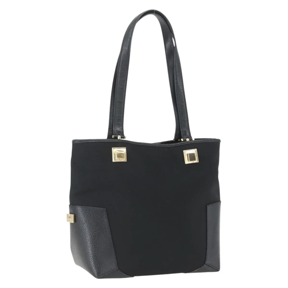 Salvatore Ferragamo Vintage Nylon Black Nylon Tote Bag Bag (Pre-Owned)