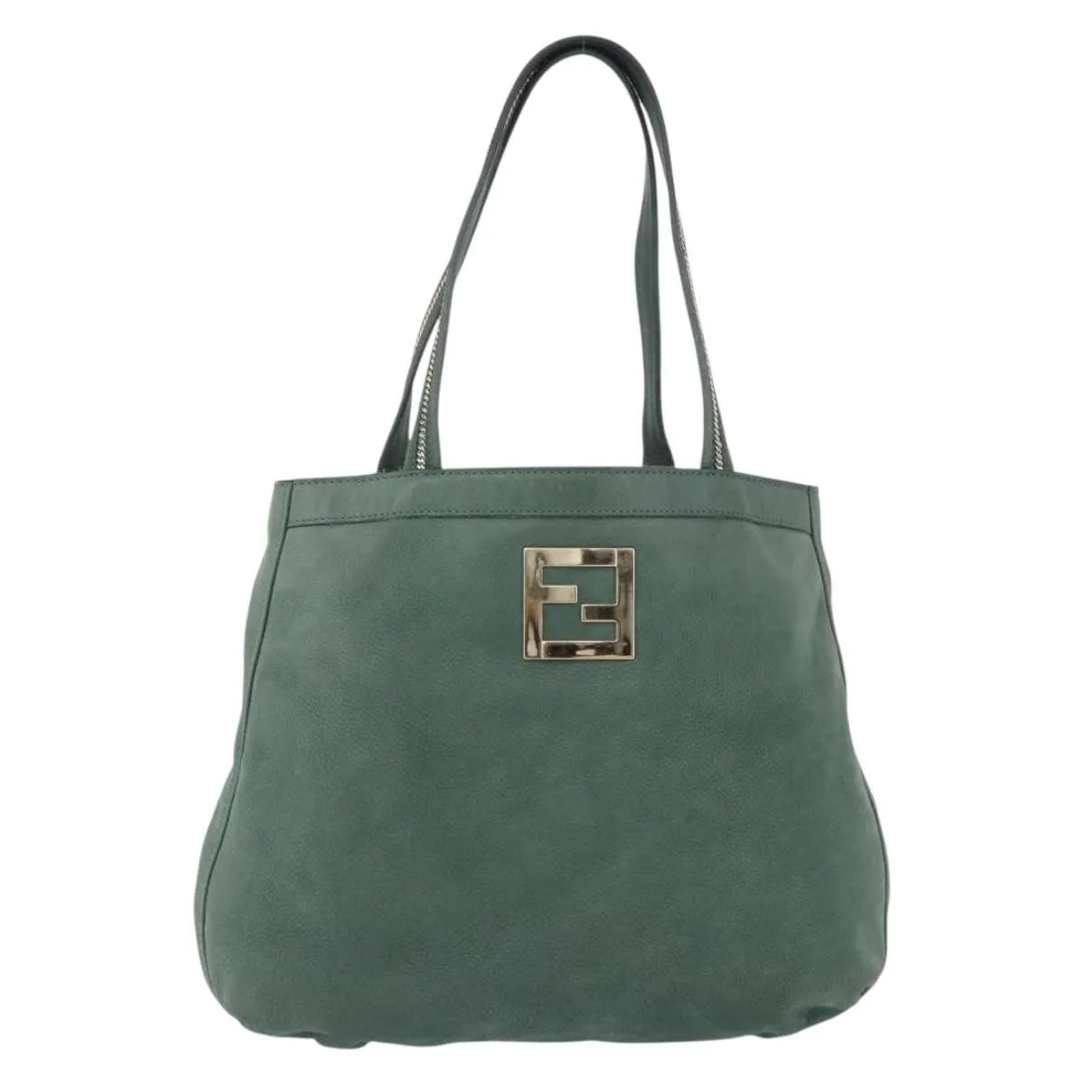 Fendi Vintage Tote Leather Green Leather Shoulder Bag Bag (Pre-Owned)