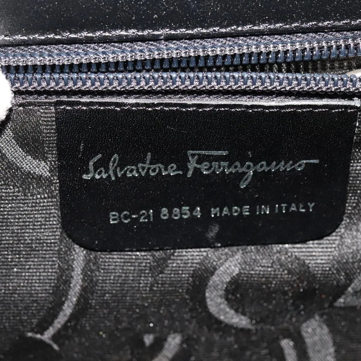 Salvatore Ferragamo Vintage Top Handle Leather Black Leather Handbag (Pre-Owned)