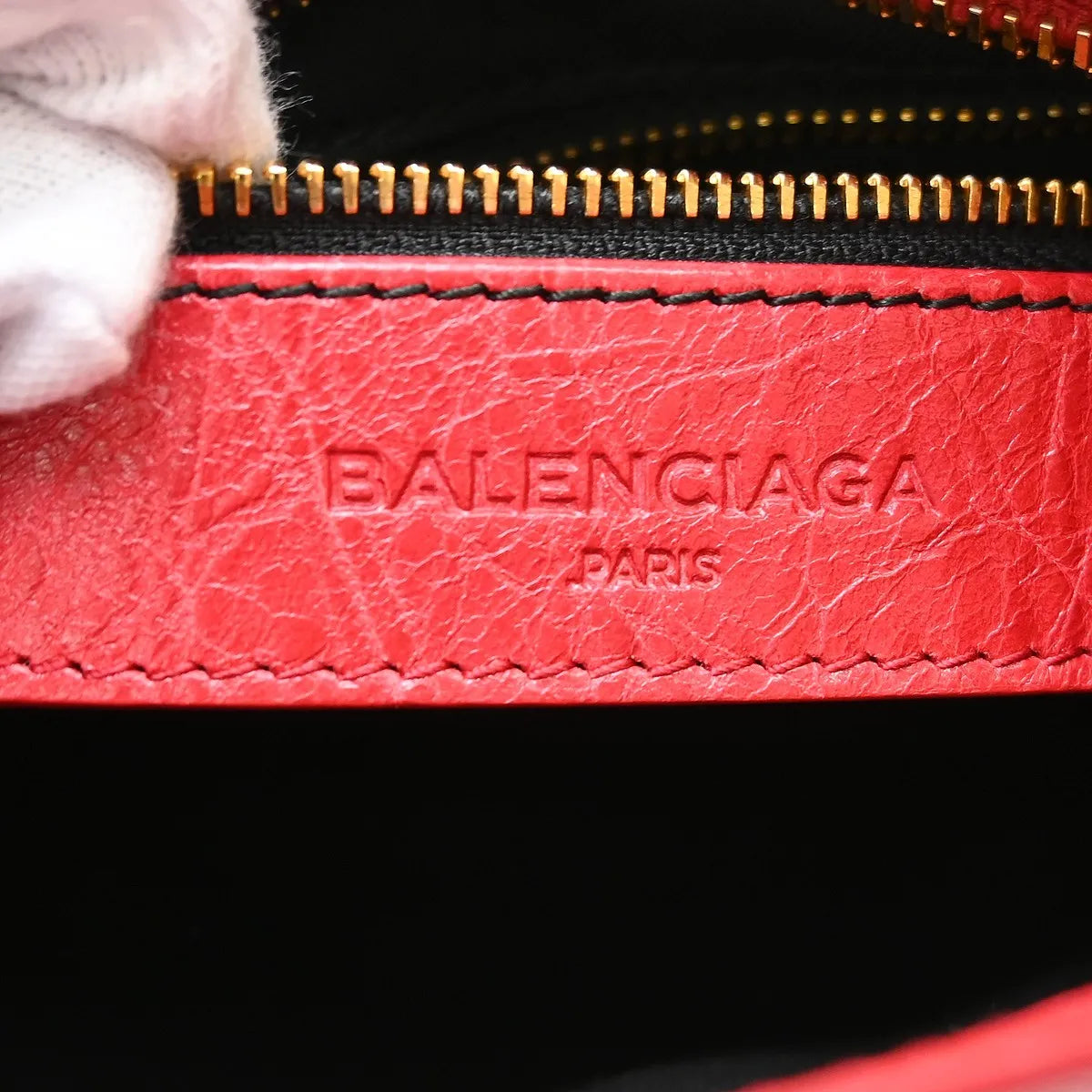 Balenciaga City Classic Studs Leather Red Leather Handbag (Pre-Owned)