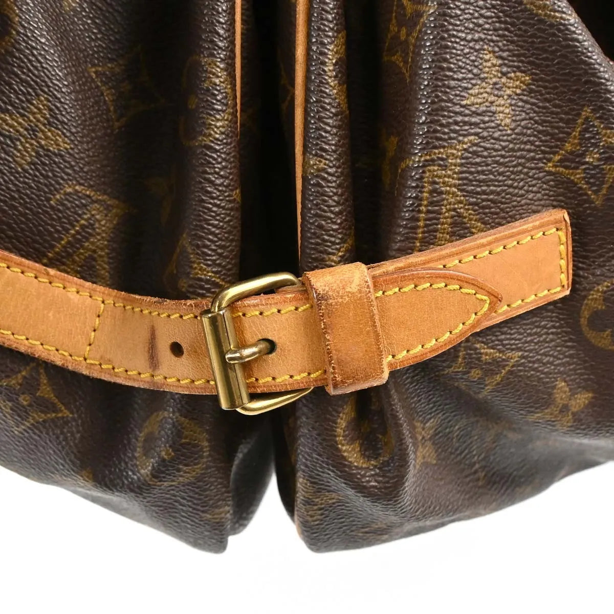 Louis Vuitton Saumur Monogram Canvas Brown Canvas Shoulder Bag Bag (Pre-Owned)