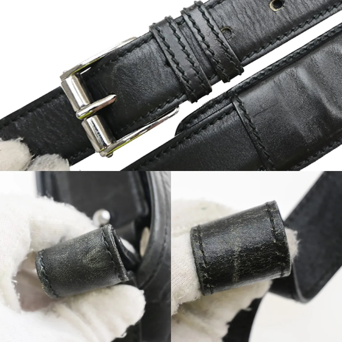 Gucci Flap Messenger Bag (Outlet) Guccissima Leather Black Leather Shoulder Bag Bag (Pre-Owned)