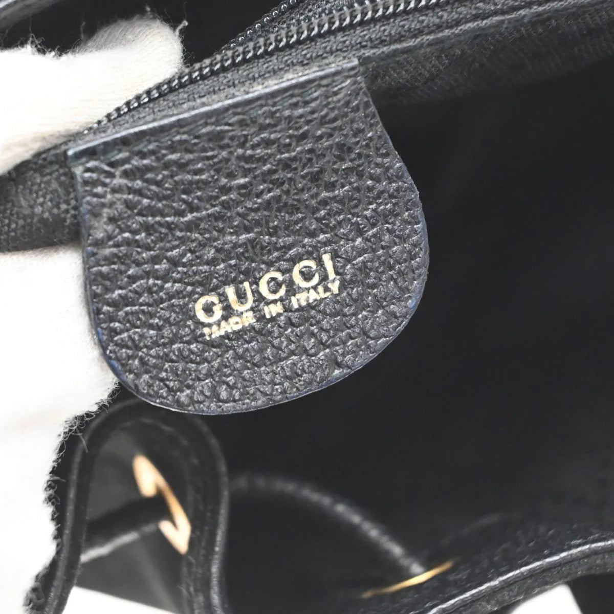 Gucci Vintage Bamboo Suede Black Suede Backpack Bag (Pre-Owned)
